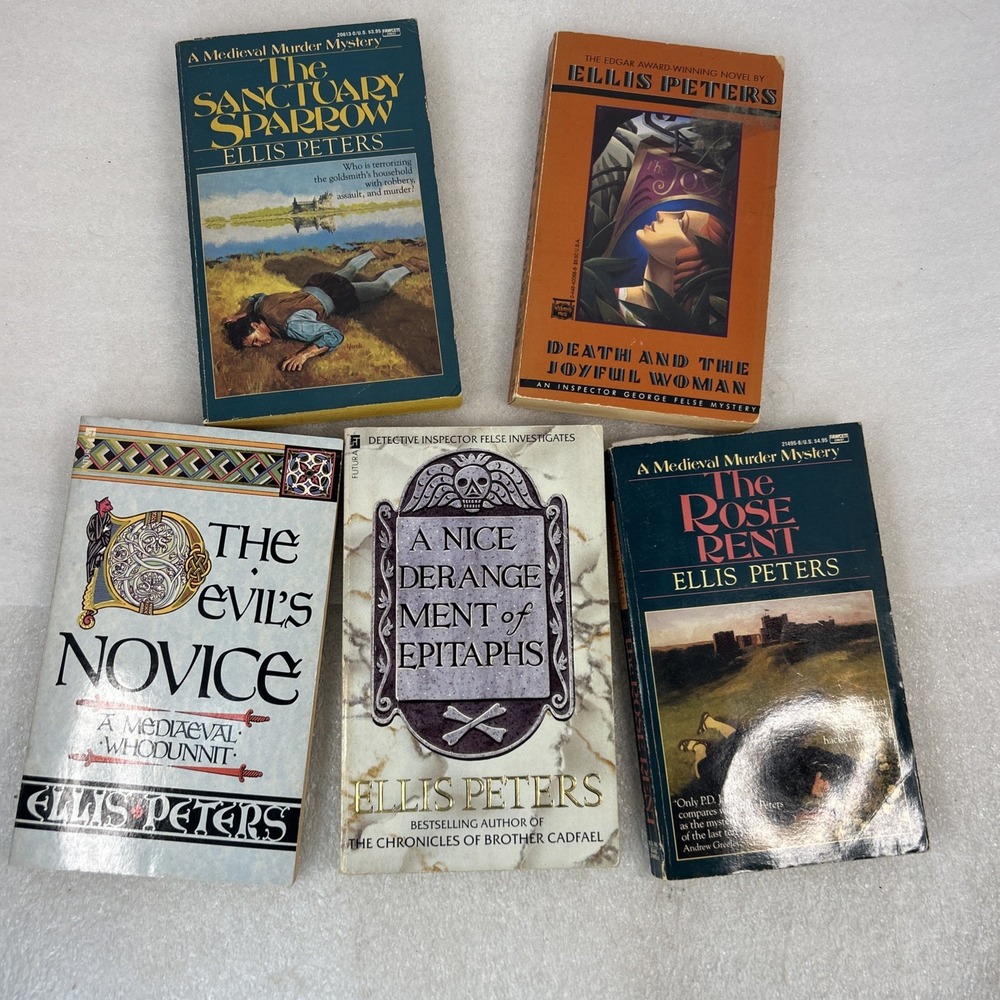 Ellis Peters 5 Book Paperback Lot The Rose, The Evil Novice, More, Read